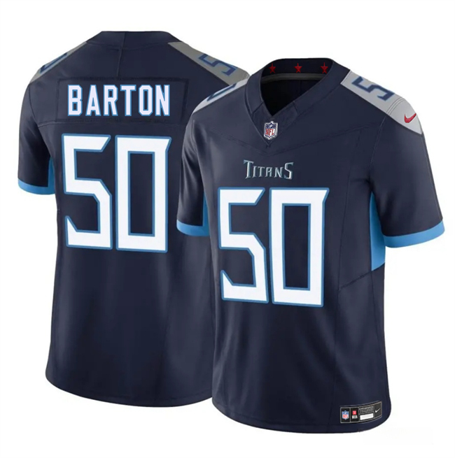 Tennessee Titans #50 Cody Barton Navy 2025 F.U.S.E. Vapor Limited Football Stitched Jersey