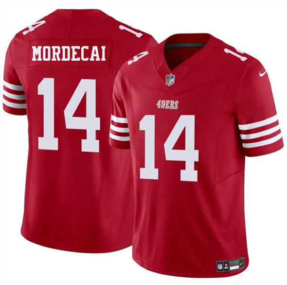 San Francisco 49ers #14 Tanner Mordecai Red 2025 F.U.S.E. Vapor Untouchable Limited Football Stitched Jersey