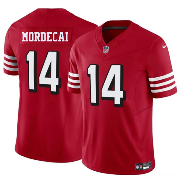 San Francisco 49ers #14 Tanner Mordecai New Red 2025 F.U.S.E. Vapor Untouchable Limited Football Stitched Jersey
