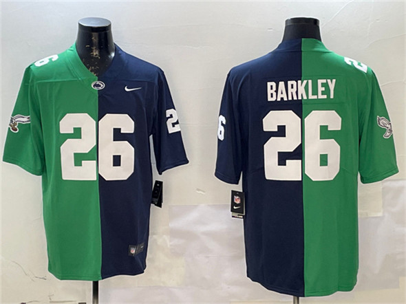 Philadelphia Eagles #26 Saquon Barkley Green & Navy Split Vapor Untouchable Limited Football Stitched Jersey