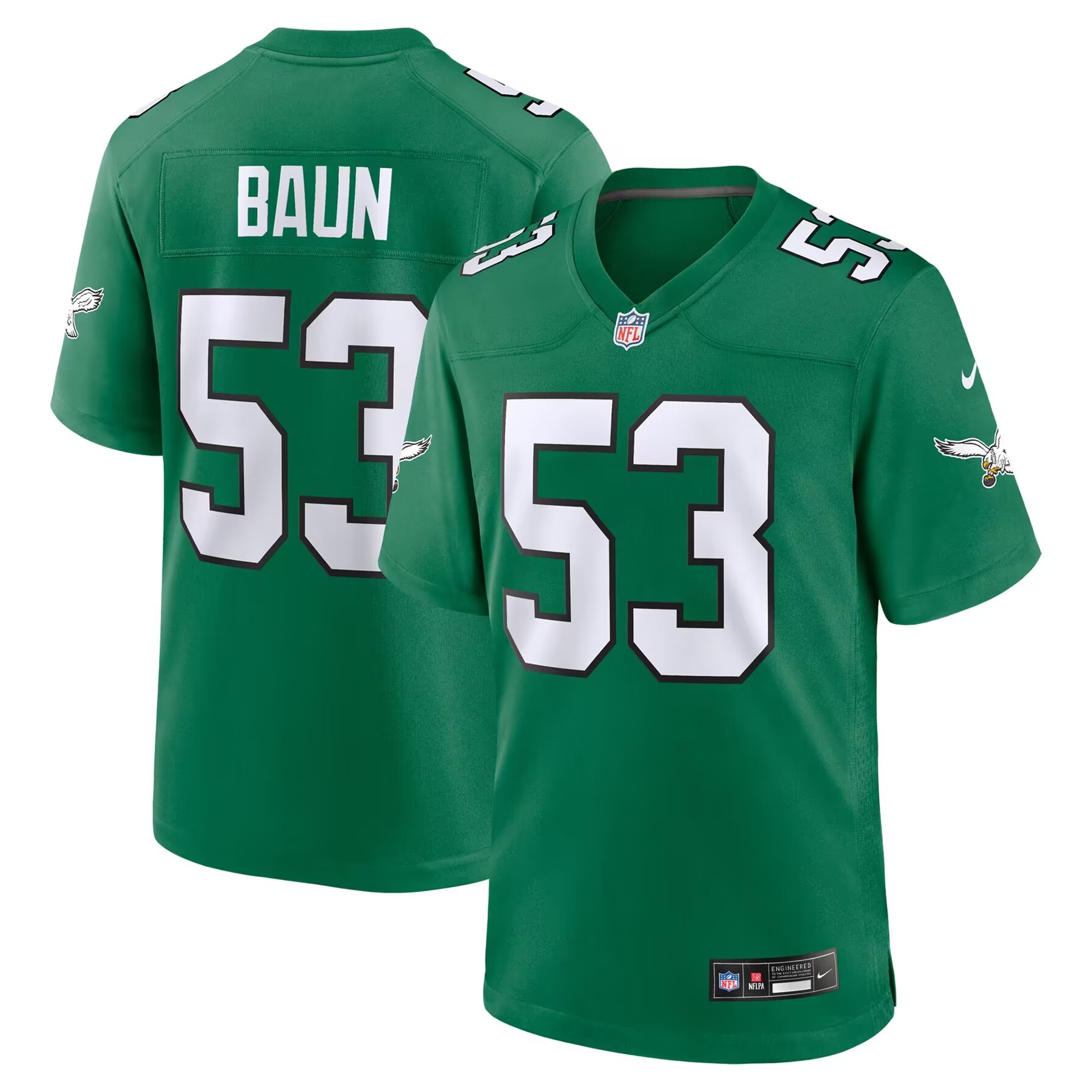 Philadelphia Eagles #53 Zack Baun Kelly Green Vapor Limited Jersey