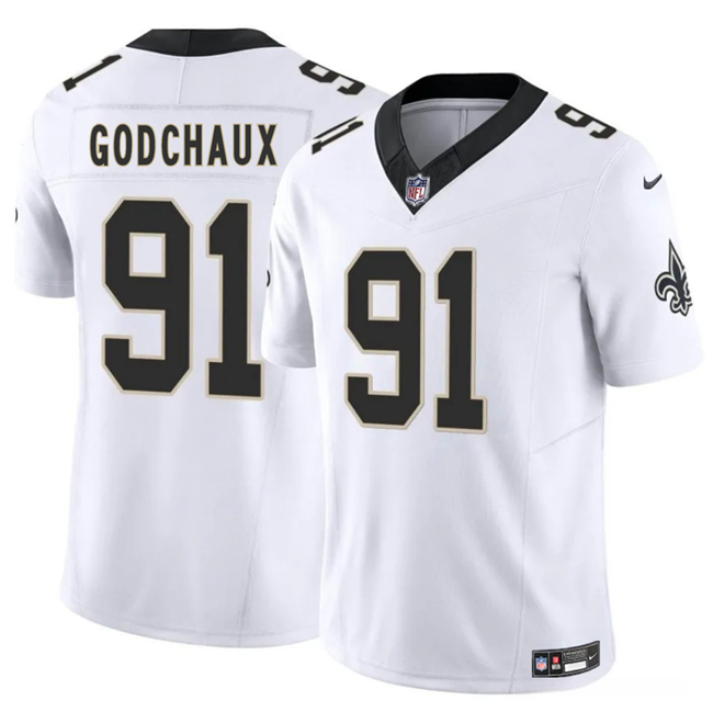 New Orleans Saints #91 Davon Godchaux White 2025 F.U.S.E. Vapor Limited Football Stitched Jersey