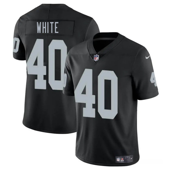 Las Vegas Raiders #40 Devin White Black 2025 Vapor Football Stitched Jersey