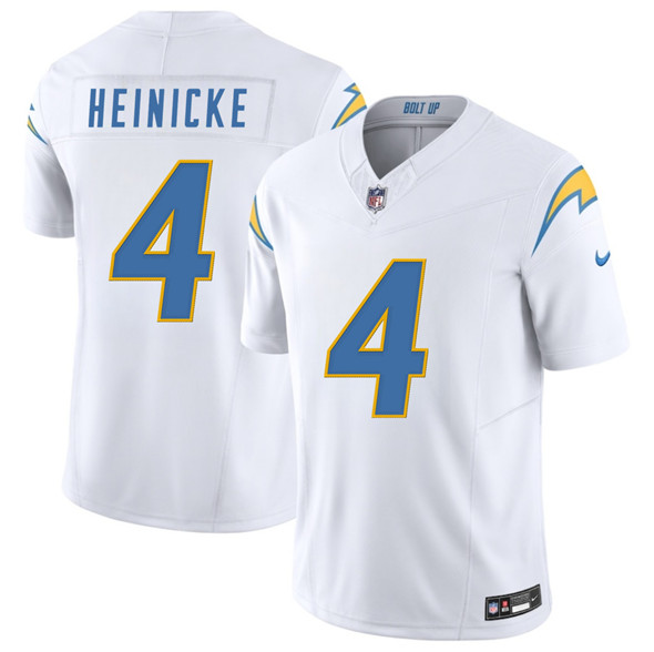Los Angeles Chargers #4 Taylor Heinicke White 2025 F.U.S.E. Vapor Limited Football Stitched Jersey Los Angeles Chargers #4 Taylor Heinicke White 2025 F.U.S.E. Vapor Limited Football Stitched Jersey