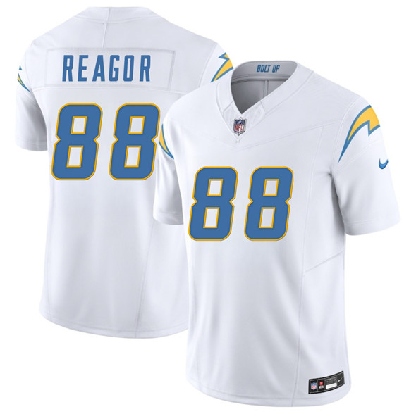 Los Angeles Chargers #88 Jalen Reagor White 2025 F.U.S.E. Vapor Limited Football Stitched Jersey Los Angeles Chargers #88 Jalen Reagor White 2025 F.U.S.E. Vapor Limited Football Stitched Jersey