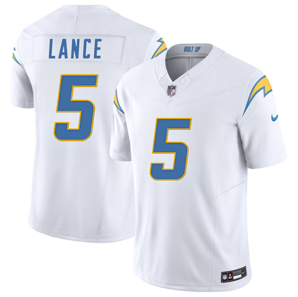 Los Angeles Chargers #5 Trey Lance White 2025 F.U.S.E. Vapor Limited Football Stitched Jersey Los Angeles Chargers #5 Trey Lance White 2025 F.U.S.E. Vapor Limited Football Stitched Jersey