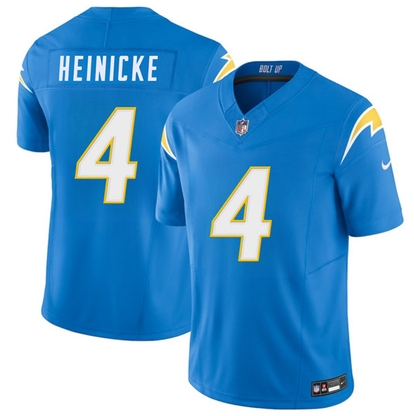 Los Angeles Chargers #4 Taylor Heinicke Blue 2025 F.U.S.E. Vapor Limited Football Stitched Jersey Los Angeles Chargers #4 Taylor Heinicke Blue 2025 F.U.S.E. Vapor Limited Football Stitched Jersey