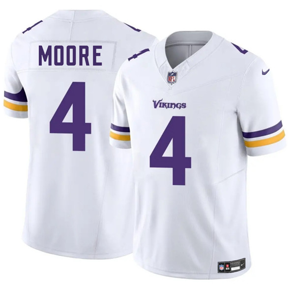 Minnesota Vikings #4 Rondale Moore White 2025 F.U.S.E. Vapor Untouchable Limited Football Stitched Jersey