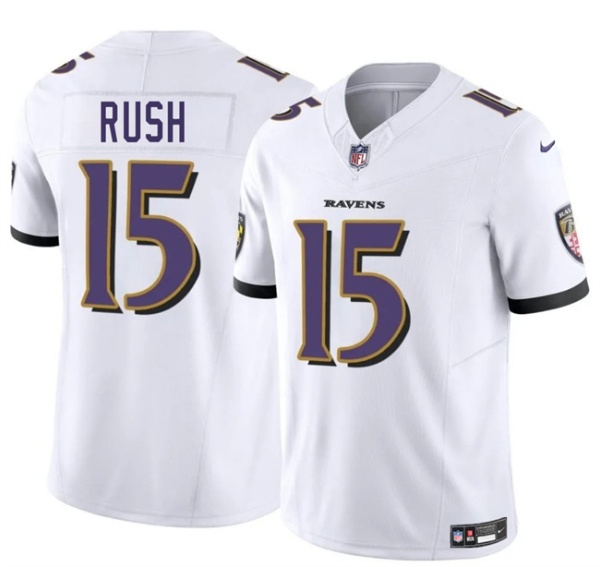 Baltimore Ravens #15 Cooper Rush White 2025 F.U.S.E. Vapor Limited Football Jersey