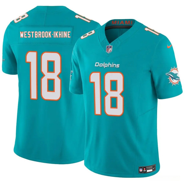 Miami Dolphins #18 Nick Westbrook-Ikhine Aqua 2025 Draft F.U.S.E. Vapor Limited Football Stitched Jersey