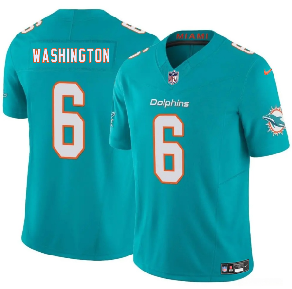 Miami Dolphins #6 Malik Washington Aqua 2025 Draft F.U.S.E. Vapor Limited Football Stitched Jersey Miami Dolphins #6 Malik Washington Aqua 2025 Draft F.U.S.E. Vapor Limited Football Stitched Jersey