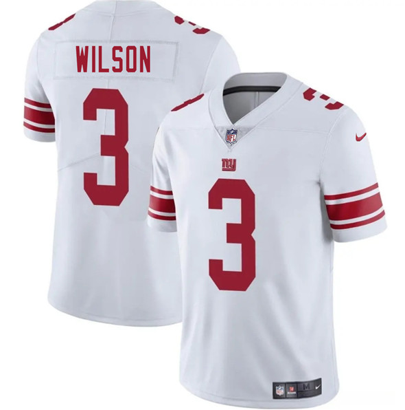 New York Giants #3 Russell Wilson White 2025 Vapor Untouchable Limited Football Stitched Jersey