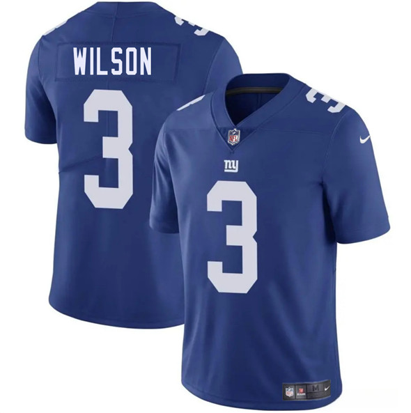 New York Giants #3 Russell Wilson Blue 2025 Vapor Untouchable Limited Football Stitched Jersey
