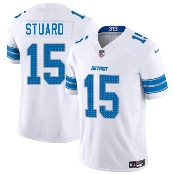 Detroit Lions #15 Grant Stuard White 2025 F.U.S.E. Vapor Limited Football Stitched Jersey