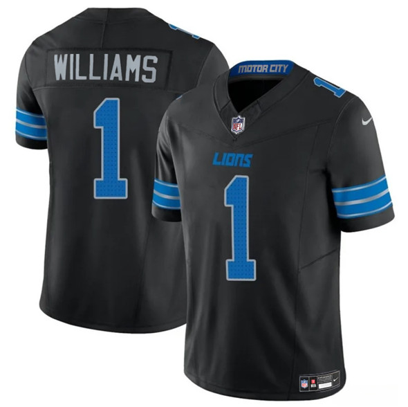Detroit Lions #1 Jameson Williams Black 2025 F.U.S.E. Vapor Limited Football Stitched Jersey