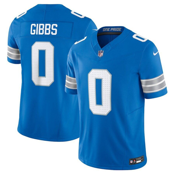 Detroit Lions #0 Jahymr Gibbs Blue 2025 F.U.S.E. Vapor Limited Football Stitched Jersey