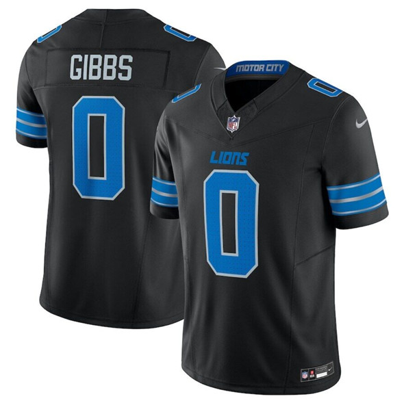 Detroit Lions #0 Jahymr Gibbs Black 2025 F.U.S.E. Vapor Limited Football Stitched Jersey