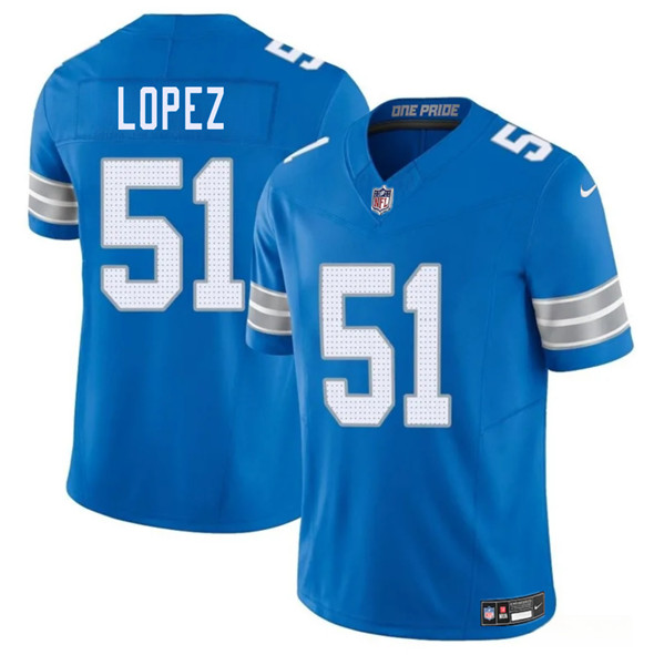 Detroit Lions #51 Roy Lopez Blue 2025 F.U.S.E. Vapor Limited Football Stitched Jersey