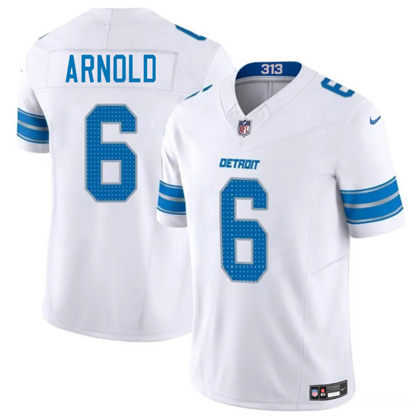 Detroit Lions #6 Terrion Arnold White 2025 F.U.S.E. Vapor Limited Football Stitched Jersey