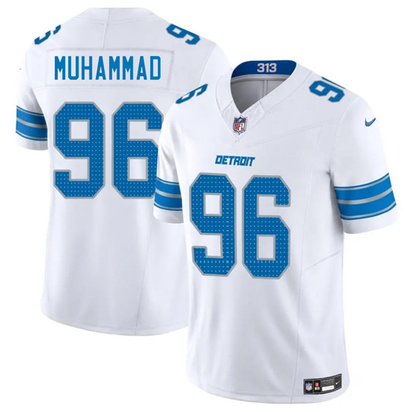 Detroit Lions #96 Al-Quadin Muhammad White 2025 F.U.S.E. Vapor Limited Football Stitched Jersey