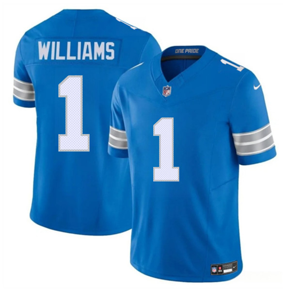Detroit Lions #1 Jameson Williams Blue 2025 F.U.S.E. Vapor Limited Football Stitched Jersey
