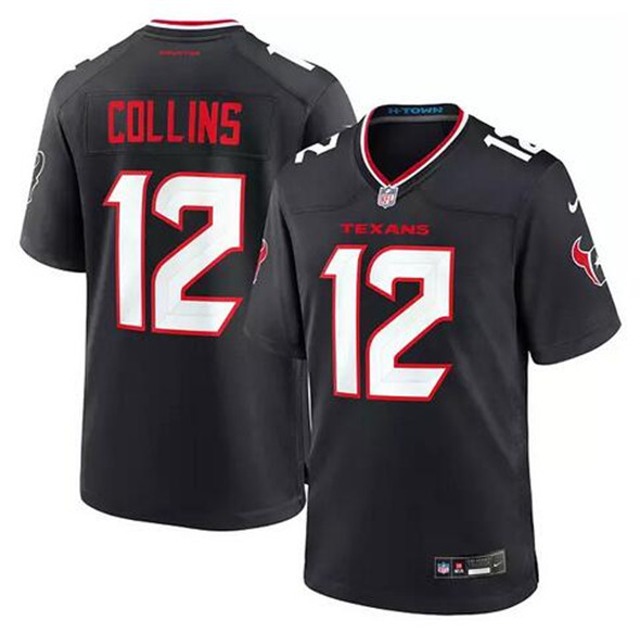 Houston Texans #12 Nico Collins Navy Stitched Game Jersey