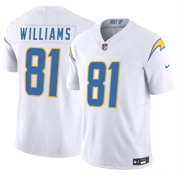 Los Angeles Chargers #81 Mike Williams White 2025 F.U.S.E. Vapor Limited Football Stitched Jersey Los Angeles Chargers #81 Mike Williams White 2025 F.U.S.E. Vapor Limited Football Stitched Jersey
