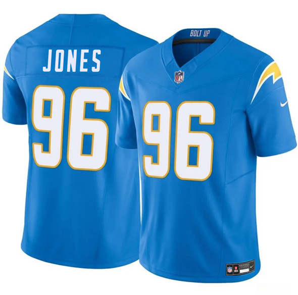 Los Angeles Chargers #96 Naquan Jones Blue 2025 F.U.S.E. Vapor Limited Football Stitched Jersey Los Angeles Chargers #96 Naquan Jones Blue 2025 F.U.S.E. Vapor Limited Football Stitched Jersey