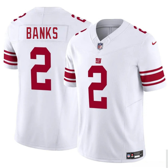 New York Giants #2 Deonte Banks White 2025 F.U.S.E. Vapor Untouchable Limited Football Stitched Jersey