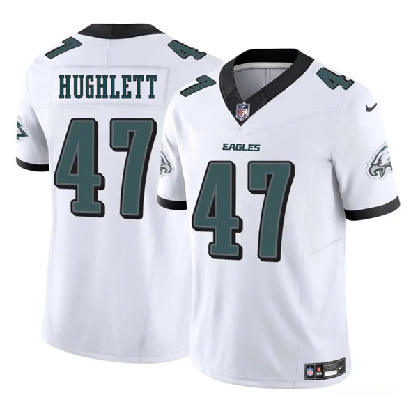 Philadelphia Eagles #47 Charley Hughlett White 2025 New F.U.S.E. Vapor Untouchable Limited Football Stitched Jersey