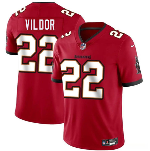 Tampa Bay Buccaneers #22 Kindle Vildor Red 2025 Vapor Limited Football Stitched Jersey