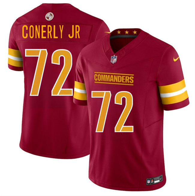 Washington Commanders #72 Josh Conerly Jr Burgundy 2025 Draft F.U.S.E. Vapor Limited Football Stitched Jersey Washington Commanders #72 Josh Conerly Jr Burgundy 2025 Draft F.U.S.E. Vapor Limited Football Stitched Jersey