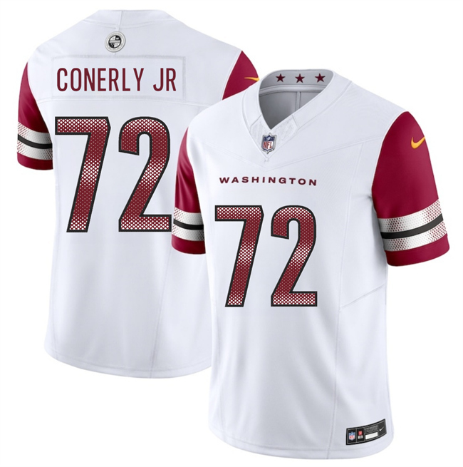 Washington Commanders #72 Josh Conerly Jr White 2025 Draft F.U.S.E. Vapor Limited Football Stitched Jersey Washington Commanders #72 Josh Conerly Jr White 2025 Draft F.U.S.E. Vapor Limited Football Stitched Jersey