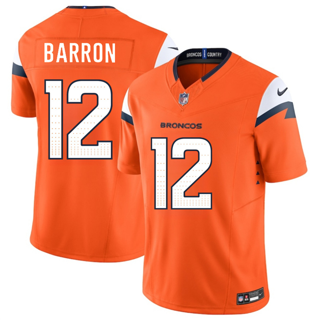 Denver Broncos #12 Jahdae Barron Orange 2025 Draft F.U.S.E. Vapor Limited Football Stitched Jersey Denver Broncos #12 Jahdae Barron Orange 2025 Draft F.U.S.E. Vapor Limited Football Stitched Jersey