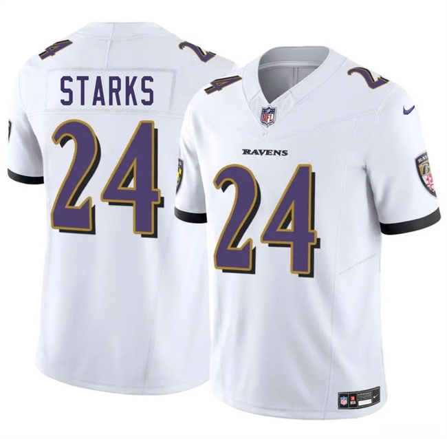 Baltimore Ravens #24 Malaki Starks White 2025 Draft F.U.S.E. Vapor Limited Football Jersey