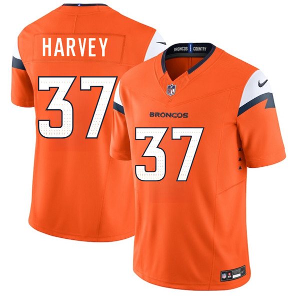 Denver Broncos #37 RJ Harvey Orange 2025 Draft F.U.S.E. Vapor Limited Football Stitched Jersey