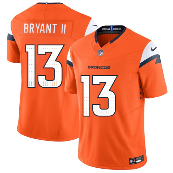 Denver Broncos #13 Pat Bryant II Orange 2025 Draft F.U.S.E. Vapor Limited Football Stitched Jersey Denver Broncos #13 Pat Bryant II Orange 2025 Draft F.U.S.E. Vapor Limited Football Stitched Jersey