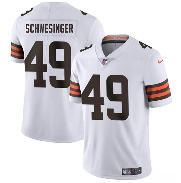 Cleveland Browns #49 Carson Schwesinger White 2025 Vapor Limited Football Stitched Jersey