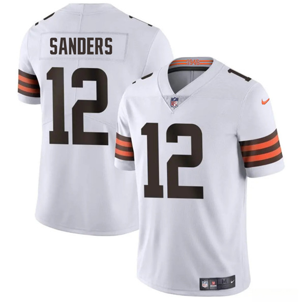 Cleveland Browns #12 Shedeur Sanders White 2025 Vapor Limited Football Stitched Jersey Cleveland Browns #12 Shedeur Sanders White 2025 Vapor Limited Football Stitched Jersey