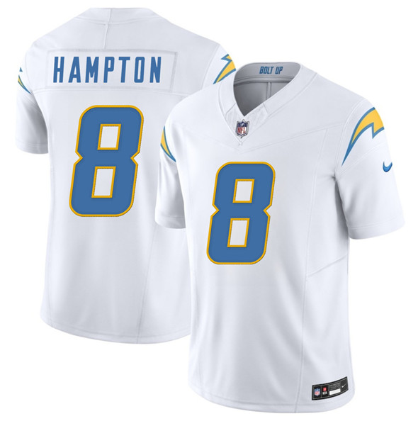 Los Angeles Chargers #8 Omarion Hampton White 2025 F.U.S.E. Vapor Limited Football Stitched Jersey Los Angeles Chargers #8 Omarion Hampton White 2025 F.U.S.E. Vapor Limited Football Stitched Jersey