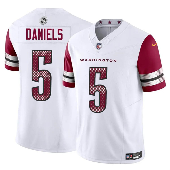 Washington Commanders #5 Jayden Daniels White 2024 Draft F.U.S.E Vapor Limited Football Stitched Jersey Washington Commanders #5 Jayden Daniels White 2024 Draft F.U.S.E Vapor Limited Football Stitched Jersey