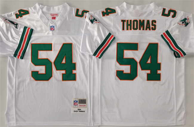 Miami Dolphins #54 Zach Thomas White Throwback Stitched Football Jersey Miami Dolphins #54 Zach Thomas White Throwback Stitched Football Jersey