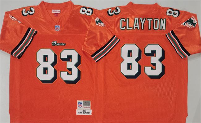 Miami Dolphins #83 Mark Clayton Orange Throwback Stitched Football Jersey Miami Dolphins #83 Mark Clayton Orange Throwback Stitched Football Jersey
