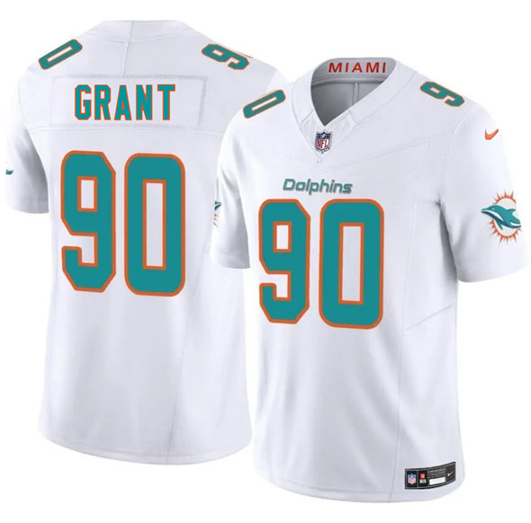 Miami Dolphins #90 Kenneth Grant White 2025 Draft F.U.S.E. Vapor Limited Football Stitched Jersey Miami Dolphins #90 Kenneth Grant White 2025 Draft F.U.S.E. Vapor Limited Football Stitched Jersey