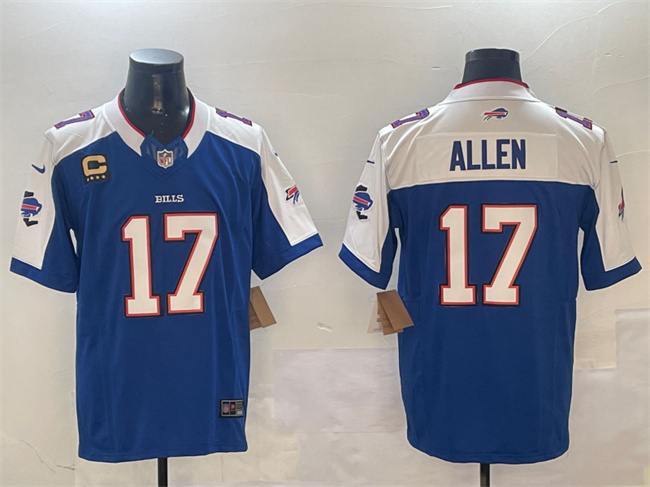 Buffalo Bills #17 Josh Allen Blue White F.U.S.E. With 4-star C Ptach Football Stitched Jersey Buffalo Bills #17 Josh Allen Blue White F.U.S.E. With 4-star C Ptach Football Stitched Jersey