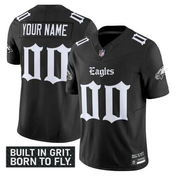 Philadelphia Eagles Active Player Custom Black 2025 F.U.S.E. 'Gothic Philly Edition' Vapor Limited V2 Football Stitched Jersey Philadelphia Eagles Active Player Custom Black 2025 F.U.S.E. 'Gothic Philly Edition' Vapor Limited V2 Football Stitched Jersey