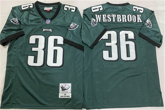 Philadelphia Eagles #36 Brian Westbrook Green Throwback Football Stitched Jersey