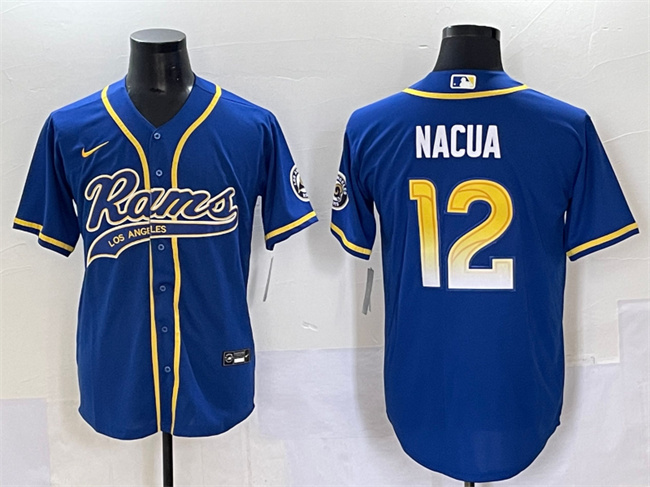 Los Angeles Rams #12 Puka Nacua Royal Cool Base Stitched Baseball Jersey