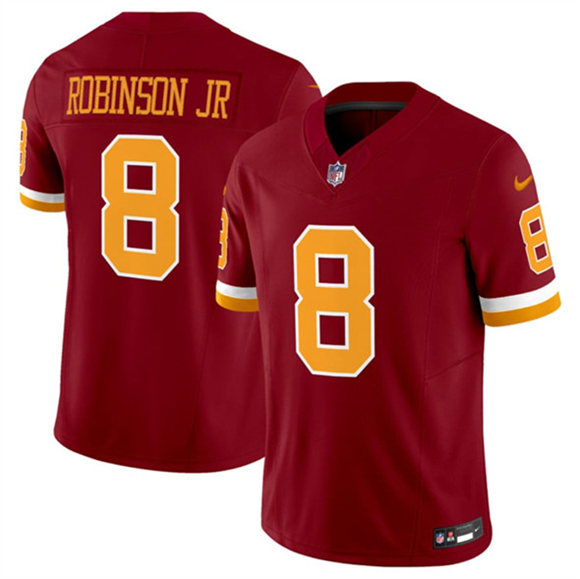 Washington Commanders #8 Brian Robinson Jr. Burgundy 2025 F.U.S.E. Throwback Limited Football Stitched Jersey Washington Commanders #8 Brian Robinson Jr. Burgundy 2025 F.U.S.E. Throwback Limited Football Stitched Jersey