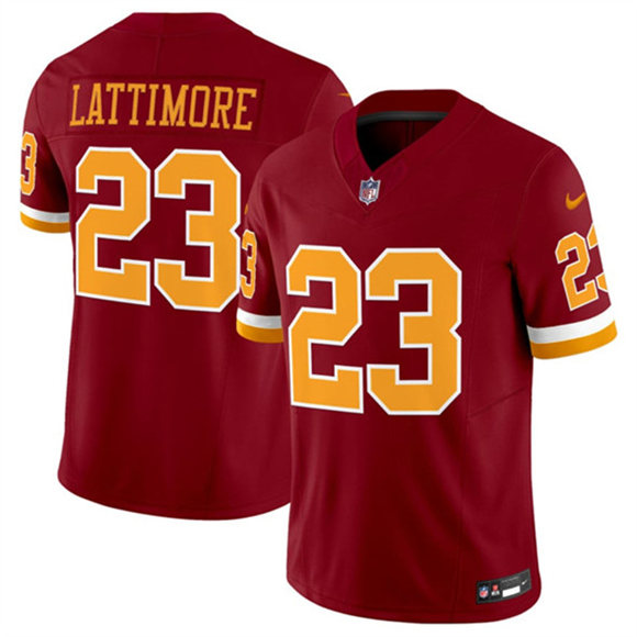 Washington Commanders #23 Marshon Lattimore Burgundy 2025 F.U.S.E. Throwback Limited Football Stitched Jersey Washington Commanders #23 Marshon Lattimore Burgundy 2025 F.U.S.E. Throwback Limited Football Stitched Jersey